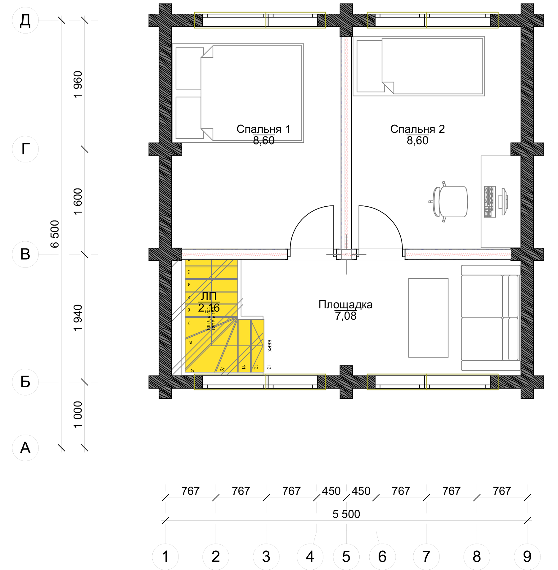 План второго этажа Stuttgart 2.0  (Дом Штутгарт 2.0)