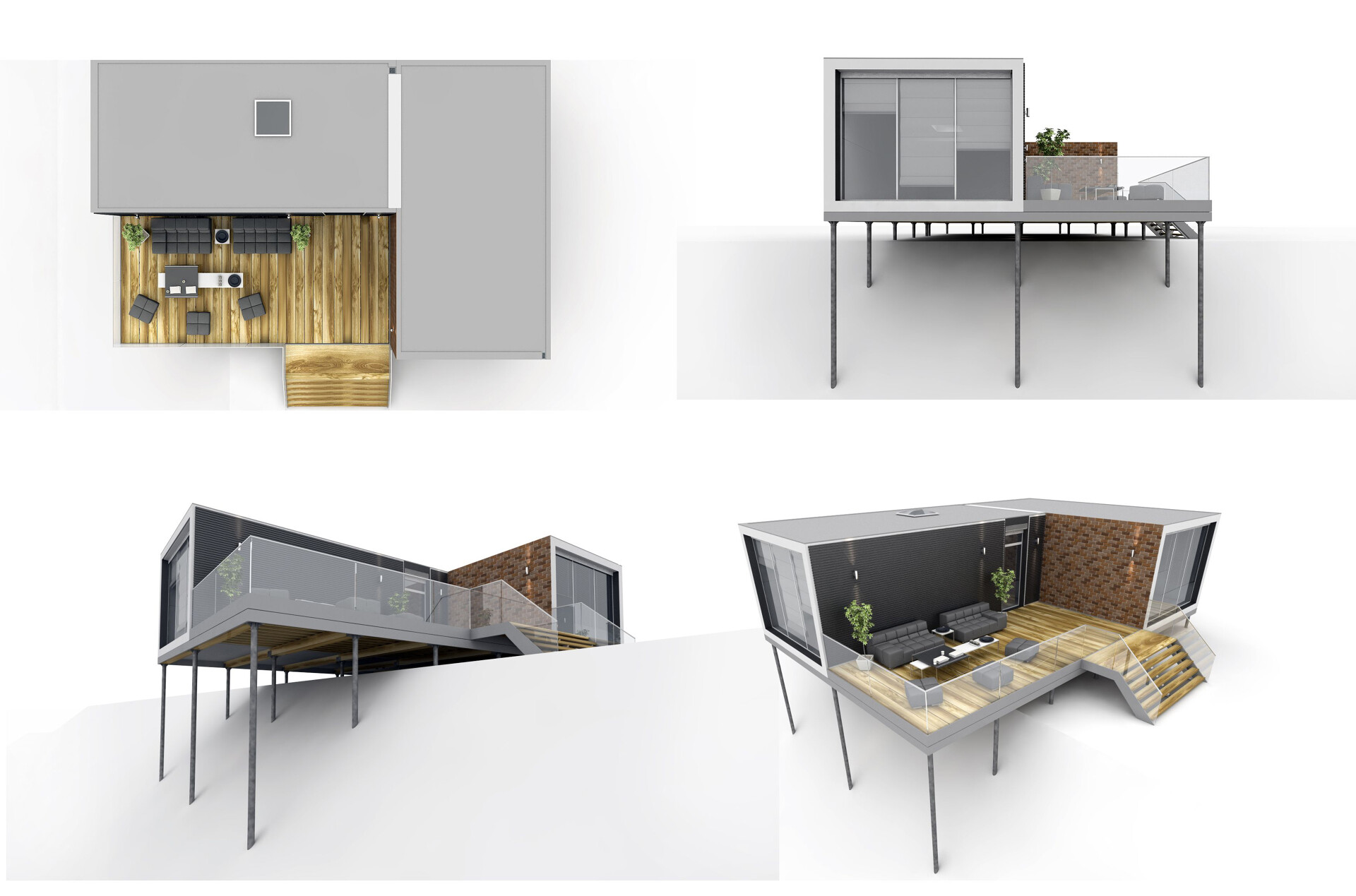 MultiFrame - prefab multi-functional houses for life and work.