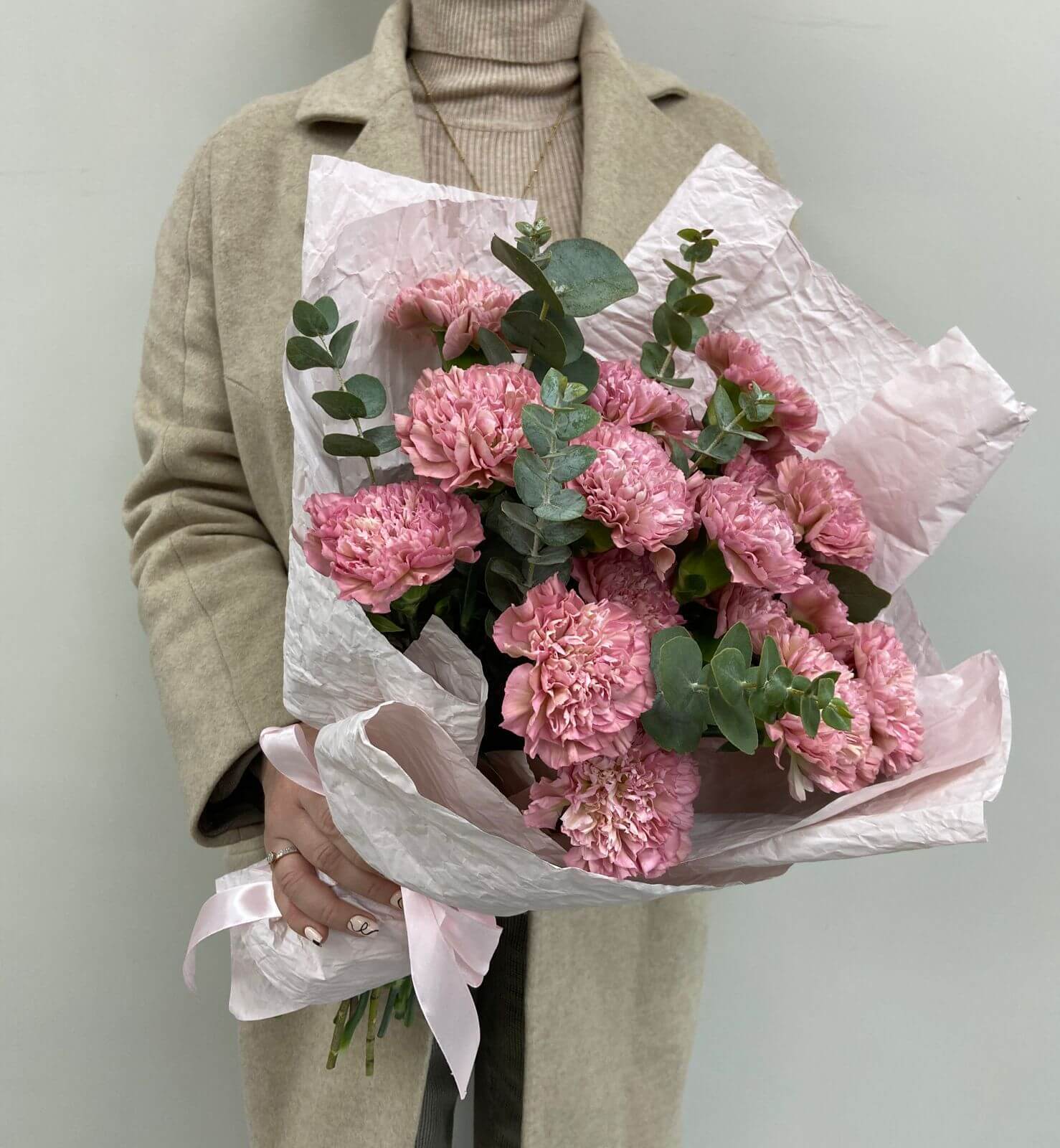 Букет розовых пионов